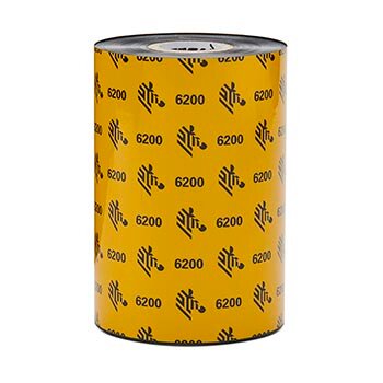 LA06200BK13145 - Zebra - Ribbon de Resina, 131mm x 450m (5.16" x 1476'), Modelo 6200 Resin para impresora Industrial. 6 Ribbons/Caja