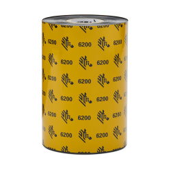 06200BK08345 - Zebra - Ribbon de Resina, 83mm x 450m (3.27" x 1476'), Modelo 6200 Estándar para impresora Industrial . 6 Ribbons/Caja