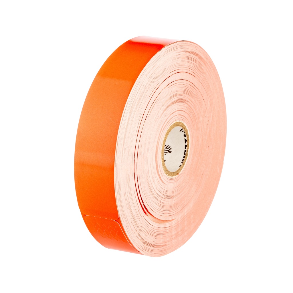 10012713-6K- ZEBRA - Brazalete 1"x10", T. Directa. Polipropileno naranja, Z-Band Fun Cartucho de Brazaletes (Naranja), para Impresora de Escritorio, 350/Paquete, con adhesivo Permanente, Perf. entre etiq.,    6 Paquetes/caja. Peso por caja 2.72 kg. 