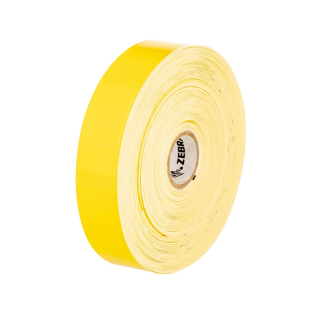 Wristband, Polypropylene, 1x10in (25.4x254mm); Direct thermal, Z-Band Fun, Adhesive closure, 1in (25.4mm) core, 350/roll, 4/box, Yellow. Black mark sensing.