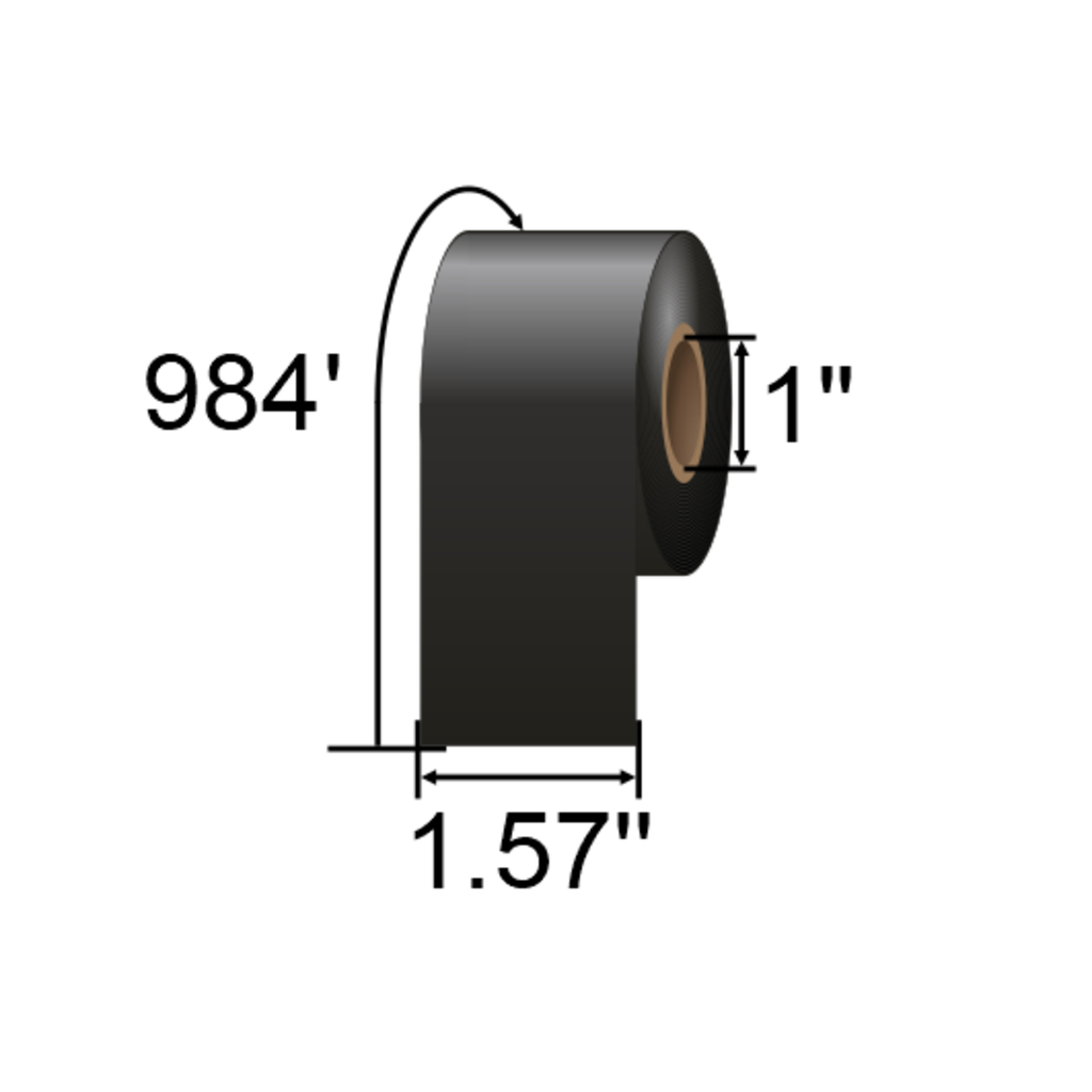 Resin Ribbon, 40mmx300m (1.57inx984ft); Image Lock, 25mm (1in) core, 6/box