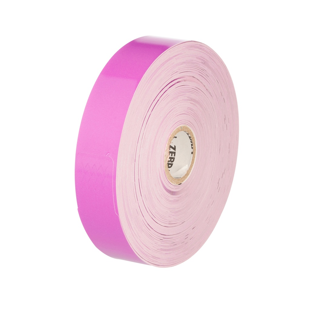 Wristband, Polypropylene, 1x10in (25.4x254mm); Direct thermal, Z-Band Splash, Adhesive closure, 1in (25.4mm) core, 350/roll, 4/box, Purple. Black mark sensing.