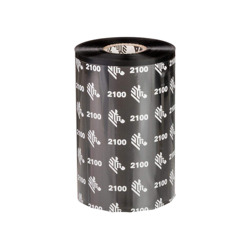 02100BK11090 - Zebra - Ribbon de Cera, 110mm x 900m (4.33" x 2,955'), Modelo 2100 Alto Rendimiento para impresora de Especialidad. 6 Ribbons/Caja