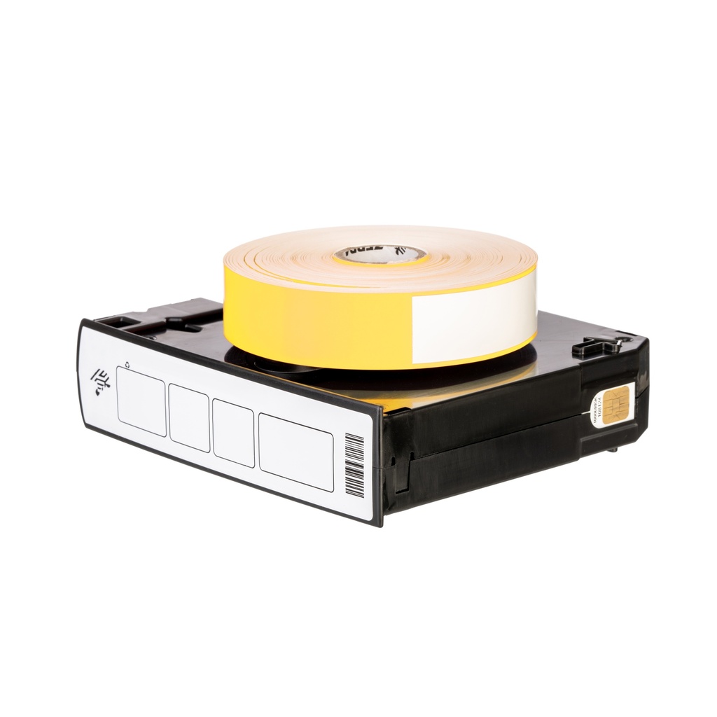 10004443-2- ZEBRA - Brazalete 1"x11", T. Directa. Polipropileno Amarillo, Z-Band Direct (Rojo), para Impresora de Escritorio, 200/Rollo, con adhesivo Permanente, Perf. entre etiq.,    6 Rollos/caja. Peso por caja 1.81 kg. 