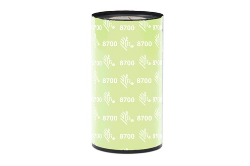 [LA08700BK11045] LA08700BK11045 - Zebra - Ribbon de Resina, 110mm x 450m (4.33" x 1476'), Modelo 8700 Resin para impresora Industrial. 12 Ribbons/Caja