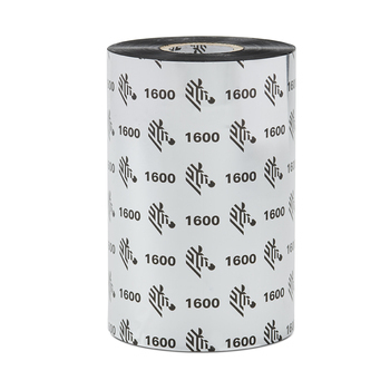 [LA01600BK08345] LA01600BK08345 - Zebra - Ribbon de Cera, 83mm x 450m (3.27" x 1476'), Modelo 1600 Estándar para impresora Industrial. 18 Ribbons/Caja
