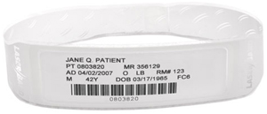 [LB2-ADULT-L3] Wristband/Labels, Paper/PET, 8.5x11in (216x279mm); Laser, LaserBand 2 Advanced, Adhesive Closure, Adult, Hole Punched, 1000 sheets/box