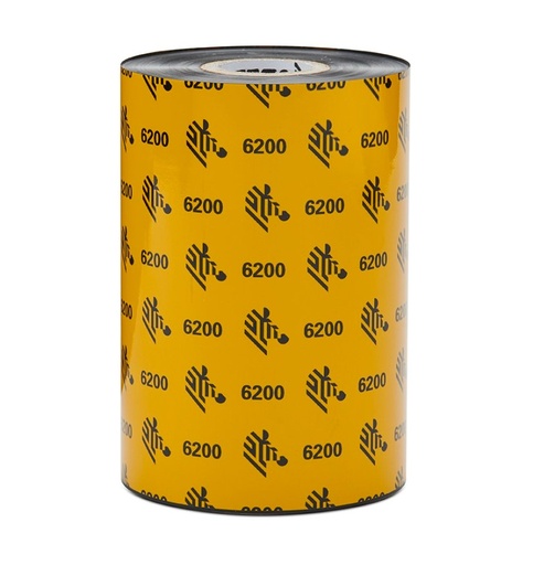 [06200BK11045] Resin Ribbon, 110mmx450m (4.33inx1476ft), 6200; Resin, 25mm (1in) core, 6/box
