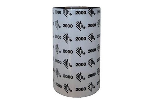 [02000GT11030] 02000GT11030 - Zebra - Ribbon de Cera, 110 mm x 300m (4.33" x 984'), Modelo 2000 Alto Rendimiento para impresoraZD230t, ZD420t, ZD620t and GT800 printers  de Escritorio. 24 Ribbons/Caja