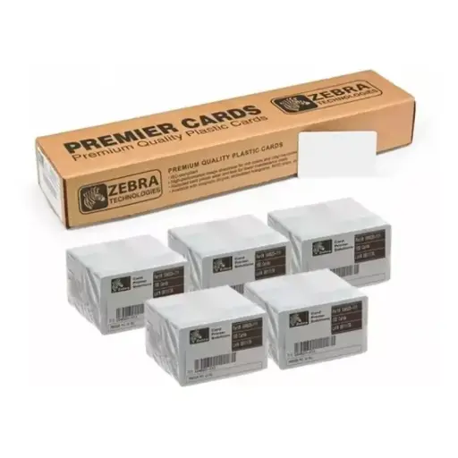 [104523-111] Zebra white PVC cards, 30 mil (500 cards)